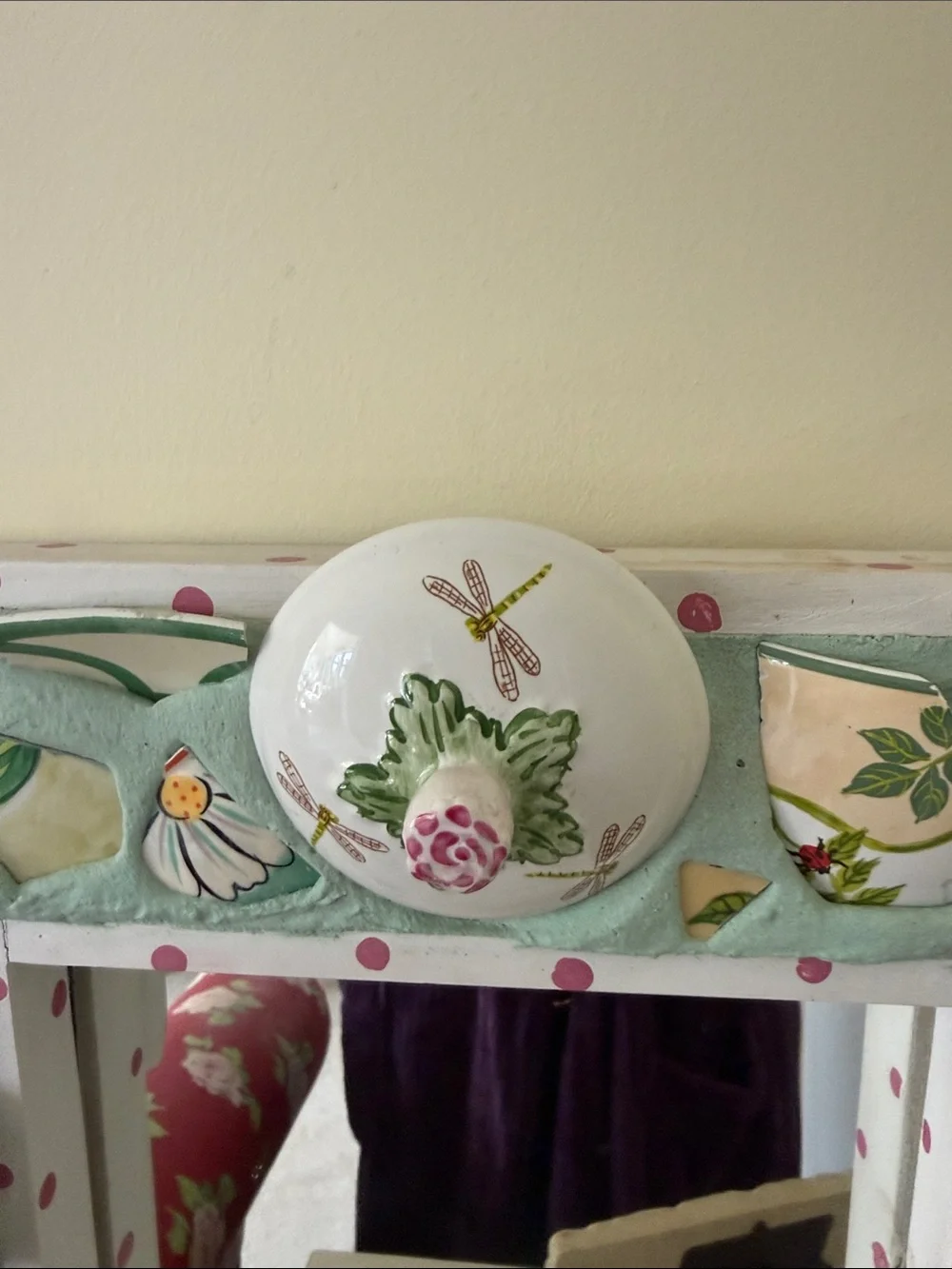Pastel Green & Pink Mosaic Decorative Wall Mirror